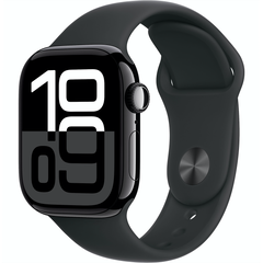 Apple Watch Series 10 GPS 42mm Jet Black Aluminum Case with Black Sport Band